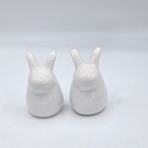 Rabbit Salt‎ & Pepper Ceramic Shakers White